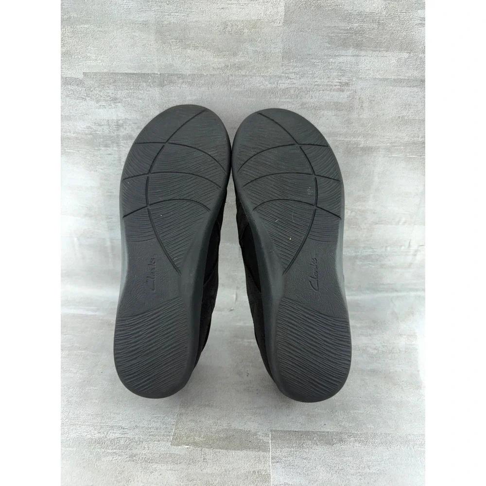 Clarks Cloudsteppers Sillian Tana Black Mary Jane Flats Women Sz 10W Wide